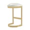 Manhattan Comfort Aura Bar Stool in White and Polished Brass, PK3 3-BS006-WH - alternate 3